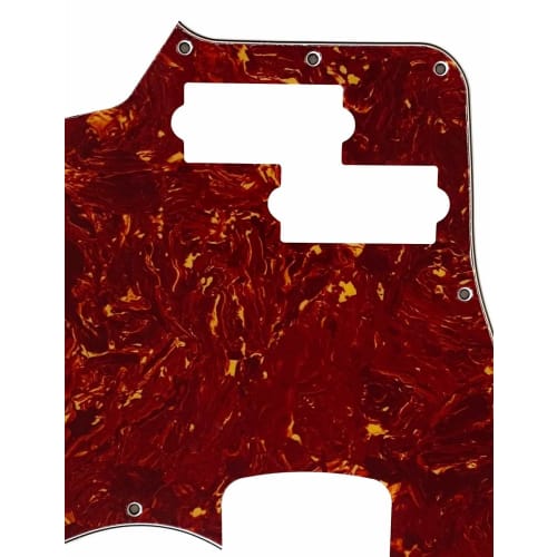 Guitar Pickguard for Squier Jaguar Bass VM Style Guitar Pickguard with Scratch Plate (4-Ply Red Tortoise)