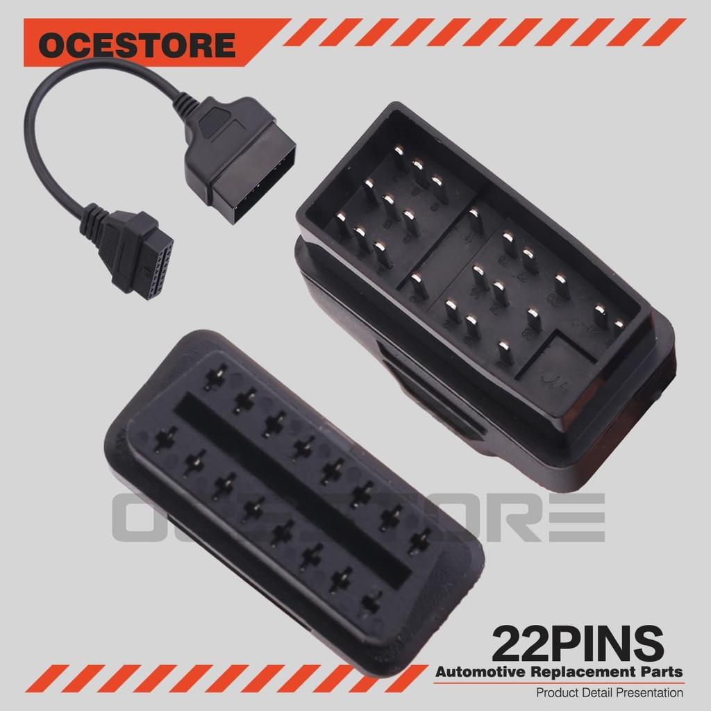 OCESTORE 2pcs OBD1 to OBD2 Diagnostic Tool Adapter Connector Cable 22 Pin to 16 Pin and 17 Pin to 16 Pin for Toyo ta OBD1 to OBD2 Diagnostic Tool