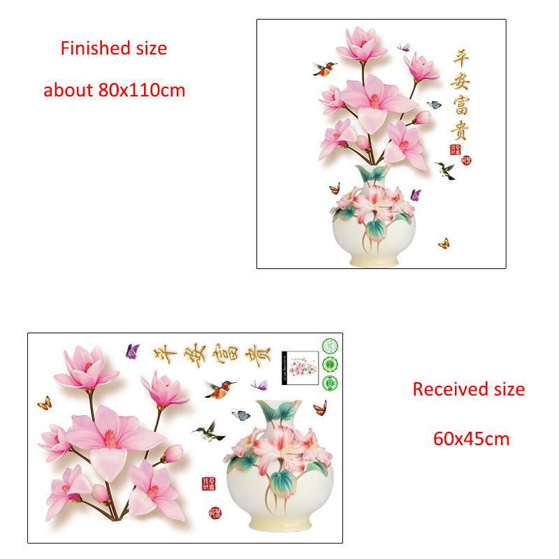 

Настенная наклейка в китайском стиле с вазой с пионами для спальни, гостиной, самоклеящаяся виниловая наклейка, съемный декор для фона телевизора, украшение для дома as pic