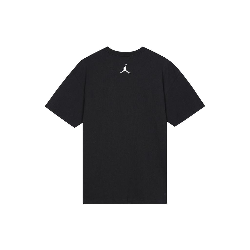 Men's Air Jordan 1 Pocket Shoes Embroidered Round Neck Short Sleeve Black T-Shirt DO1928-010