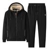 Cotton Lamb Fleece Set for Men, Thickened Large Size Set with Hooded Sweater and Casual Pants L-8XL