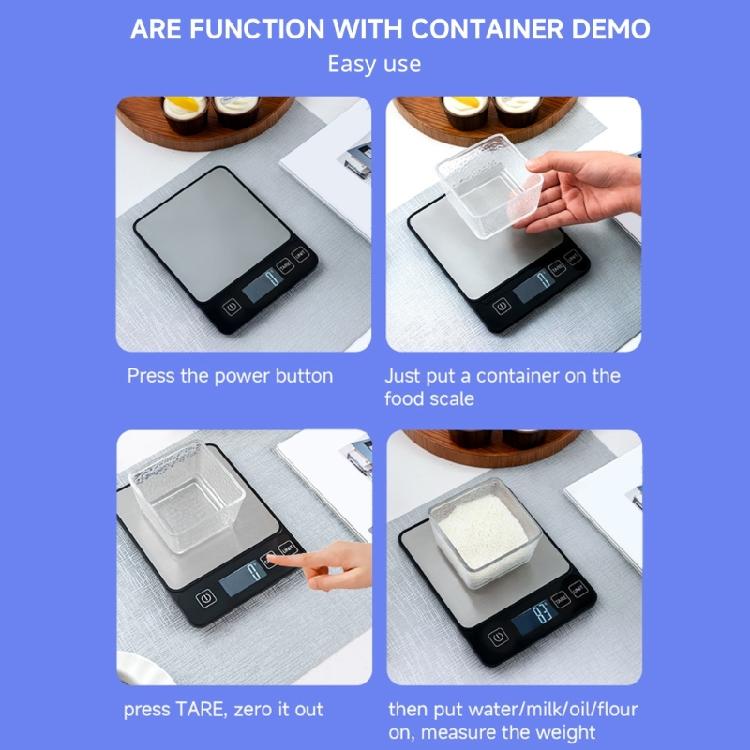 Professional Food Scale 10kg Capacity Weighing Scale Baking Scale for Home Baking and Cooking with Easy to Read Display
