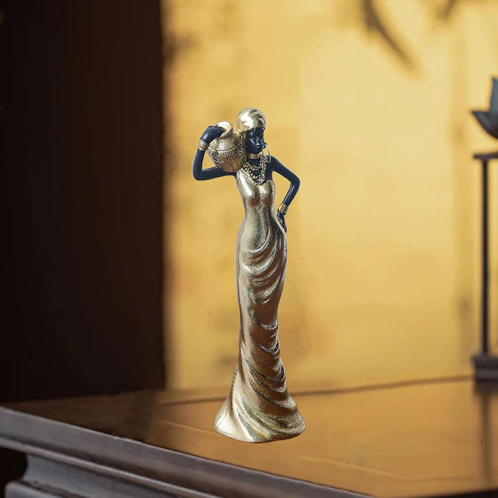 

Африканская скульптура, настольное украшение, смоляная женская фигурка, декоративная статуэтка для входного стола, центральный элемент, подарок на новоселье