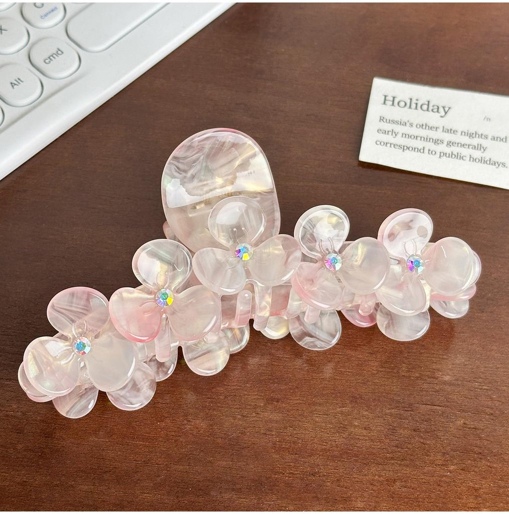And Trendy Stylish Rhinestone Flower Hair Claw Clip Ideal For Fashionforward Women