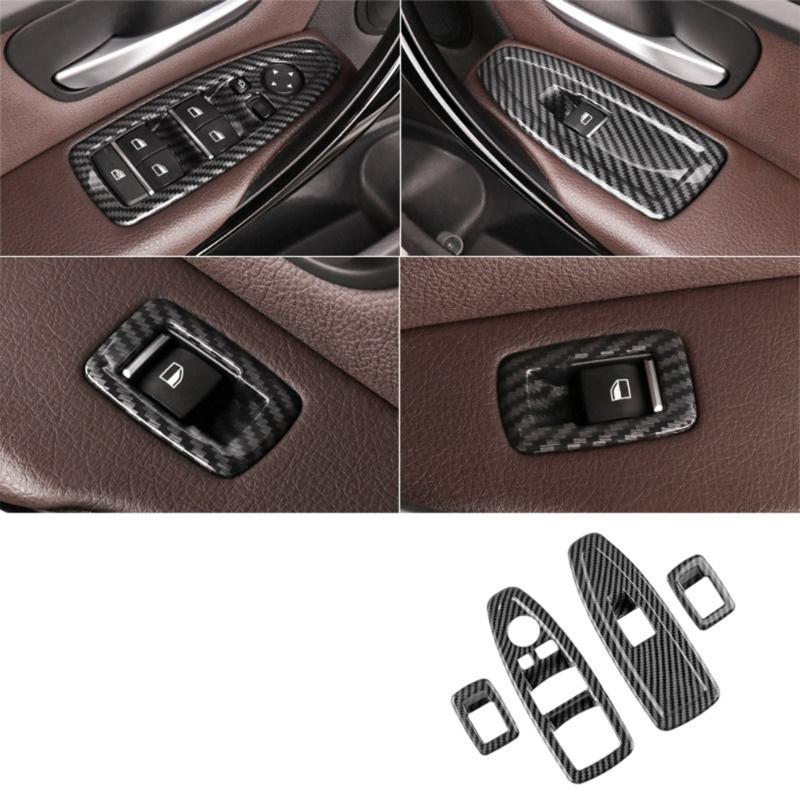 ABS Carbon Fiber Finish Window Switch Panel Cover Trim Suitable for 3GT F20 F30 F31 F32 F34 F36 Car Interior Enhancement