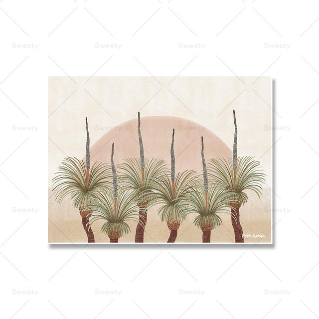 Eucalyptus Art Print Ocean Panda Oil Painting Poster Boho Banana Flower Wall Picture