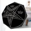 Baphomet Pentagram T-Shirt, Occult Symbolic Clothing Umbrella, Cute Umbrella with Cute Design, Portable 3-Fold Compact Umbrella for Men & Women, Valen