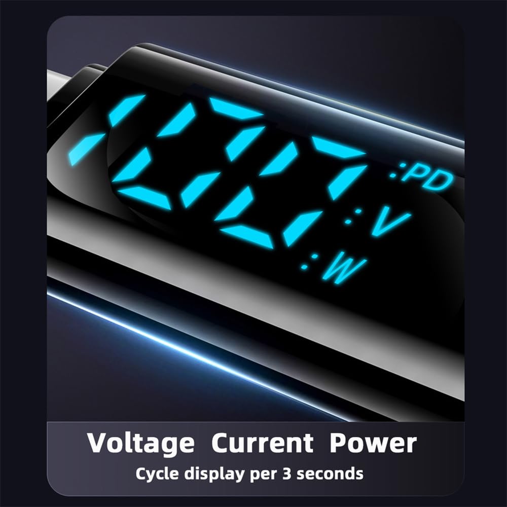 Cablecc 20Gbps To USB4 Smart LED Display Stretch Coiled 100W for Male To Power Data 180CM USB-C Cable, 8K, Laptops, Disks, Phones, Type-C Male, &