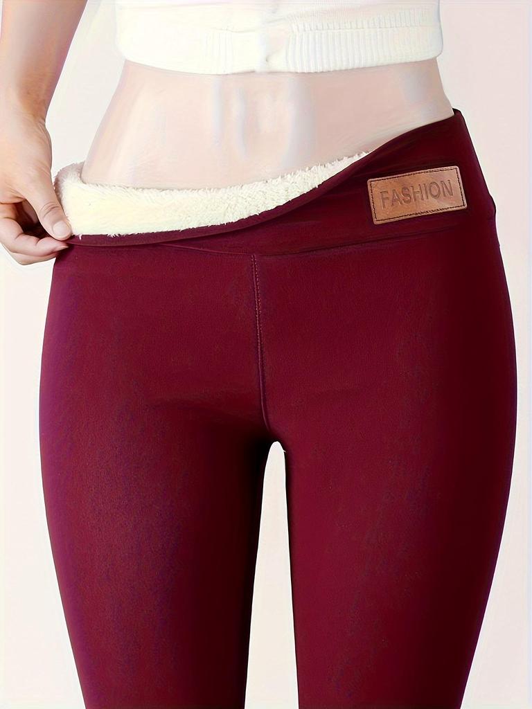 Leggings Épais en Laine d'Agneau et Velours pour Femmes Automne & Hiver 2025