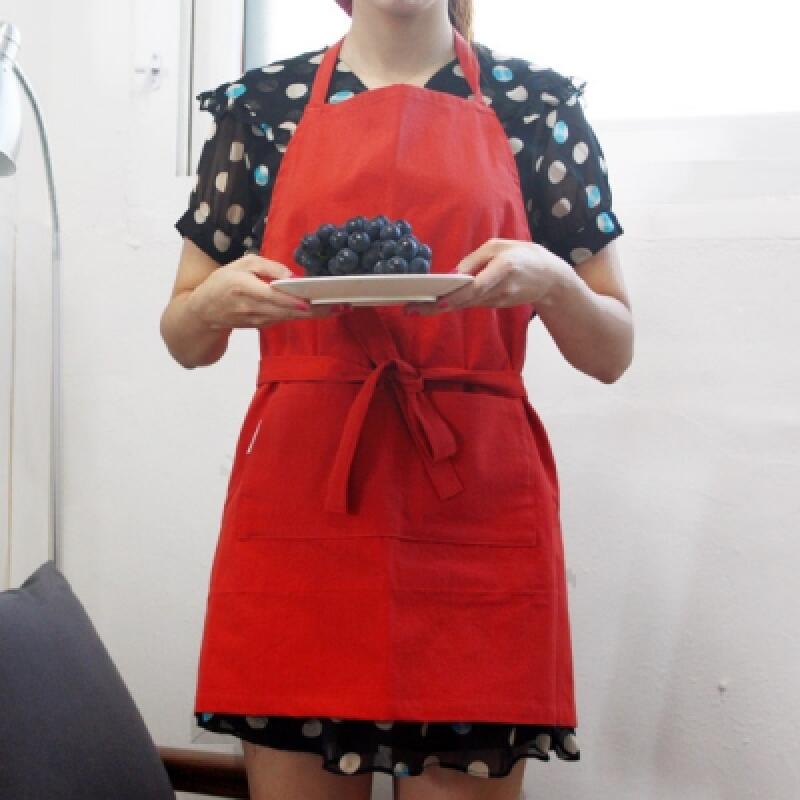 Standard Collar Apron (6 Colors) Red
