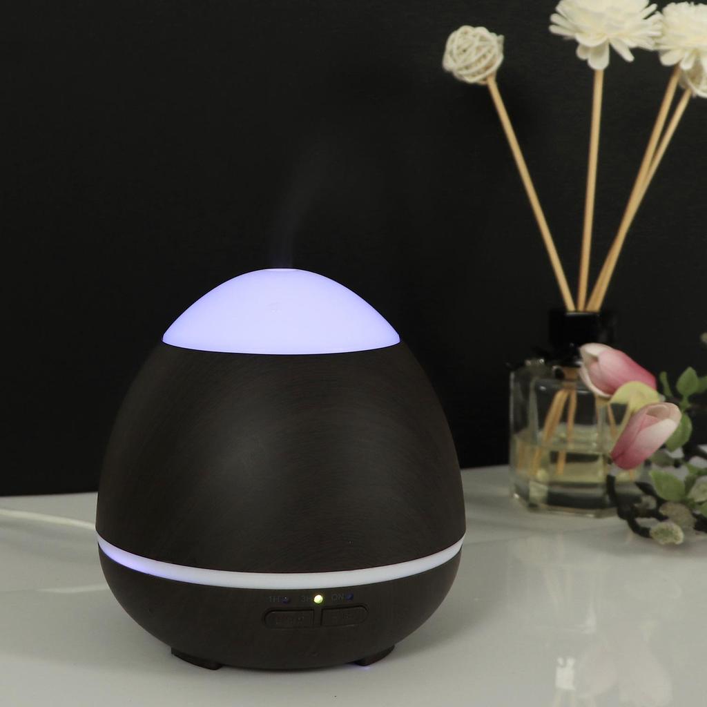 Wood Grain Aroma Diffuser with Seven-Color LED Humidifier