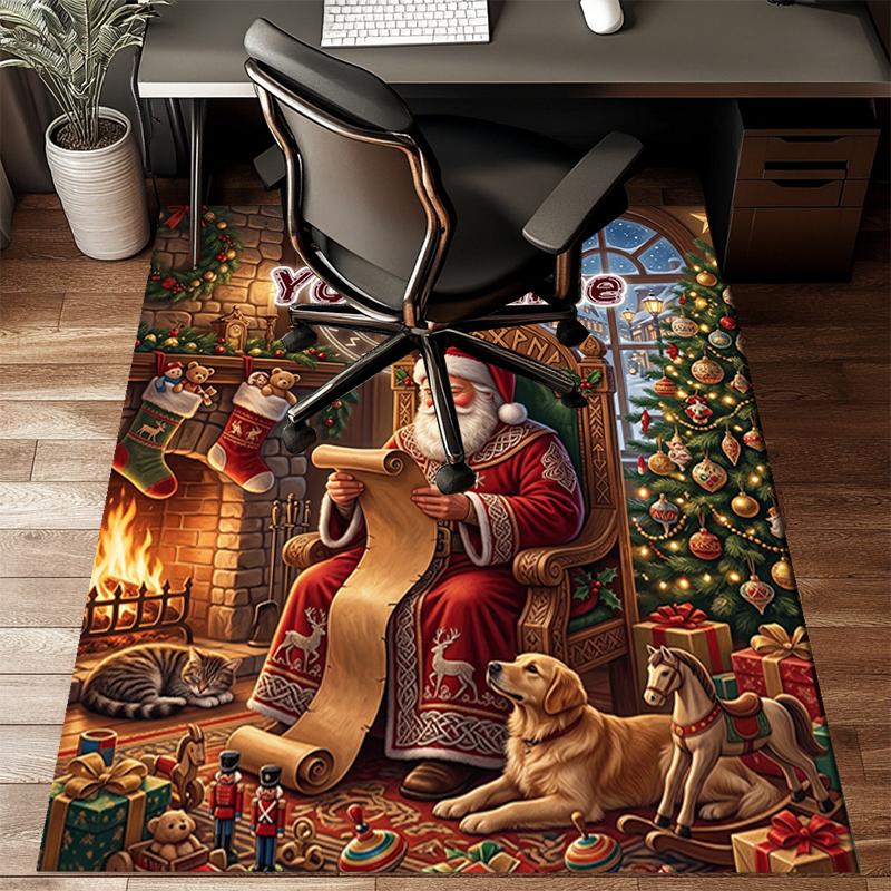 1PC Custom Name Christmas Magic Scene Theme Floor Mat Ideal for Living Room, Game Rooms, Office, Bedroom, Office Floor Mat , Floor Mats for Home