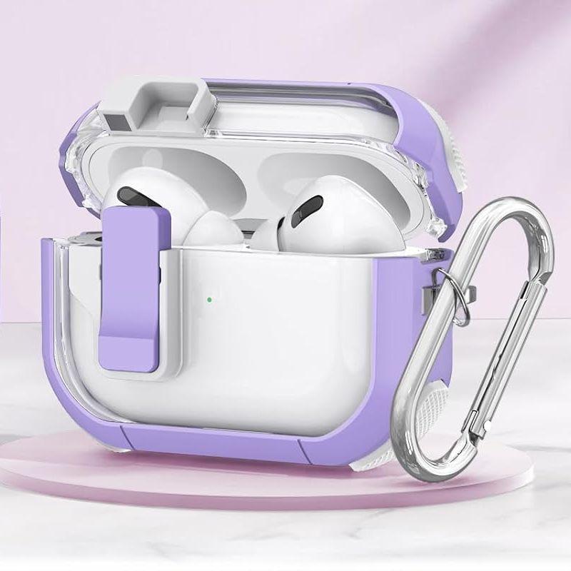 

Прозрачный защитный чехол Apple для Switch, чехол для наушников с защитой от потери Apple AirPods Pro 2 Ice Purple [Hook]]