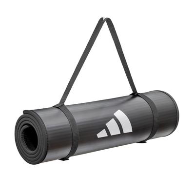 adidas Training Fitness 10mm Mat Size 183 X with Carry Mat, & Yoga, Thick, 61cm, Strap, ADMT-12235BK, Black/Black