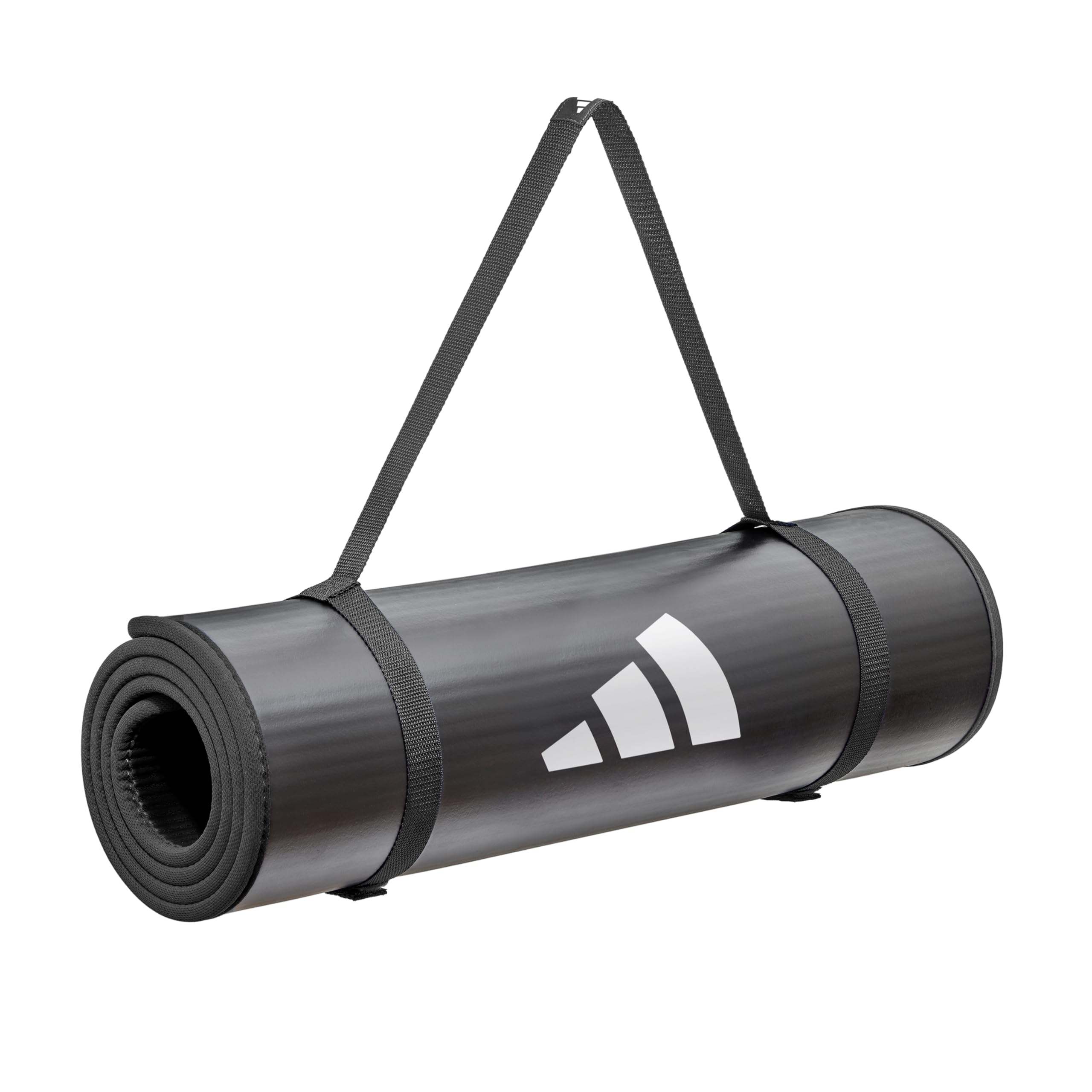 

adidas Training 10mm with Carry Black Mat/Fitness/Yoga, Thick, Wide, Durable, Non-Slip, Strap, ADMT-12235BK,