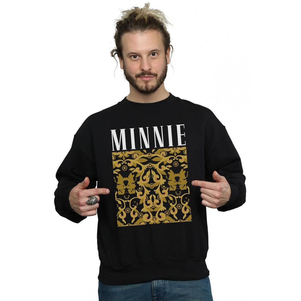 Disney Mens Minnie Mouse Baroque Pattern Sweatshirt