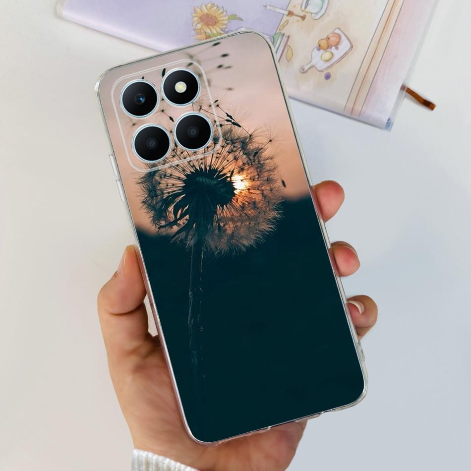 Pro Honor X6a Pouzdro na telefon HonorX6a X 6A 4G WDY-LX1 Roztomilý Motýl Květina Malované Měkký Silikon TPU Zadní Kryt Bumper