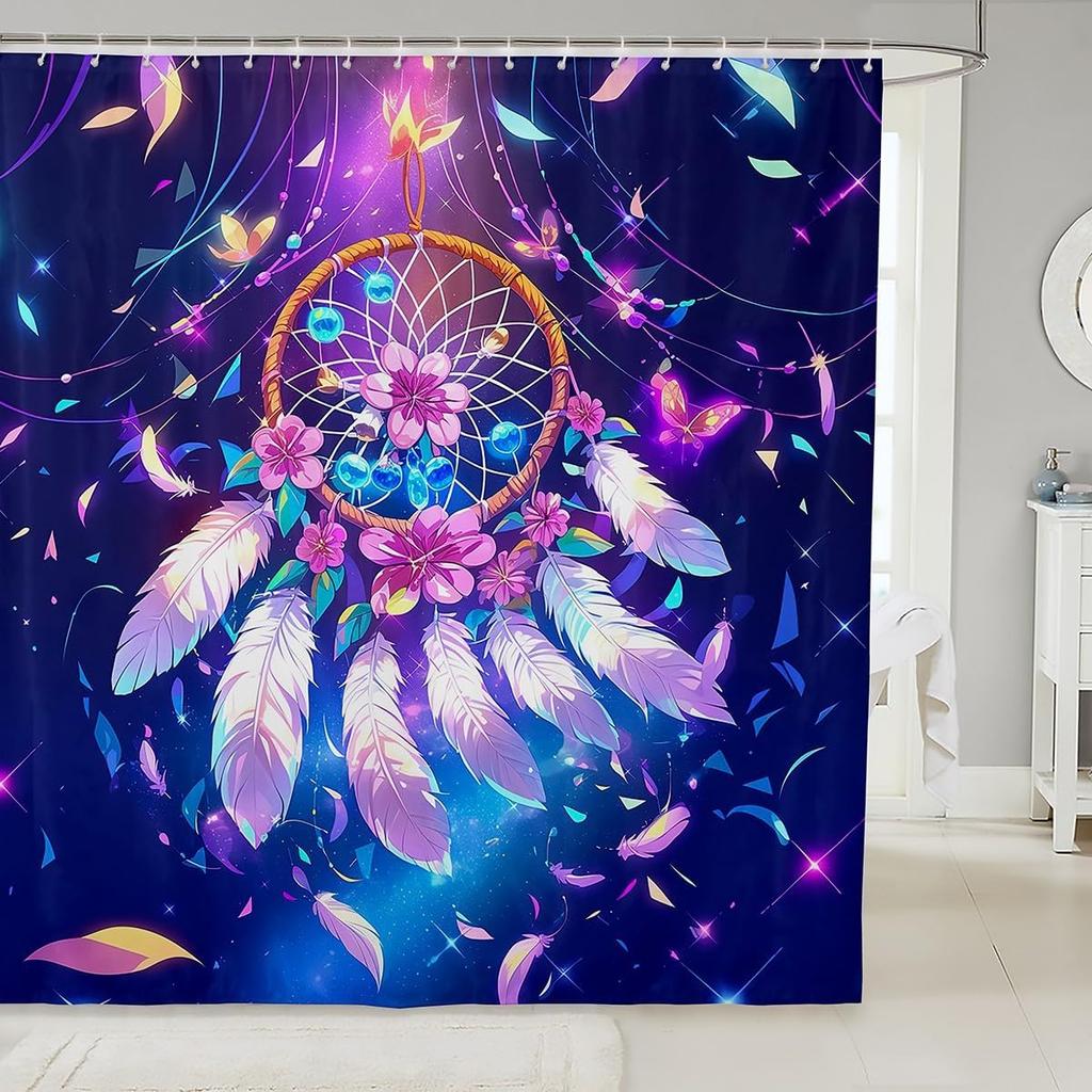 Funny Swimming Dog Fabric Shower Curtain Cute Pet Shower Curtain for Kids Ocean Theme Bathroom Waterproof Accessories with