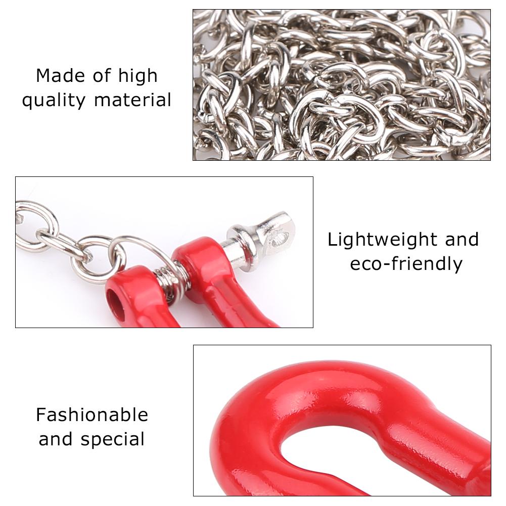 1:10 Scale Metal Alloy Chain & Tow Shackles for RC Crawler SCX10 D90 Truck Accessory