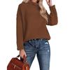 Fashionable Women's High-neck Knitted Sweater With Long Sleeves And Rolled Hem