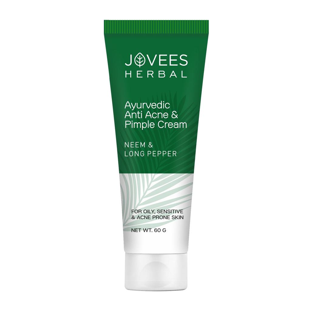 Jovees Anti Acne Pimple Cream 60gm For Oily Sensitive Skin Acne Scar Removal Dark Spot Reduction Hydrating Gentle Moisturizer For Clear Smooth Face
