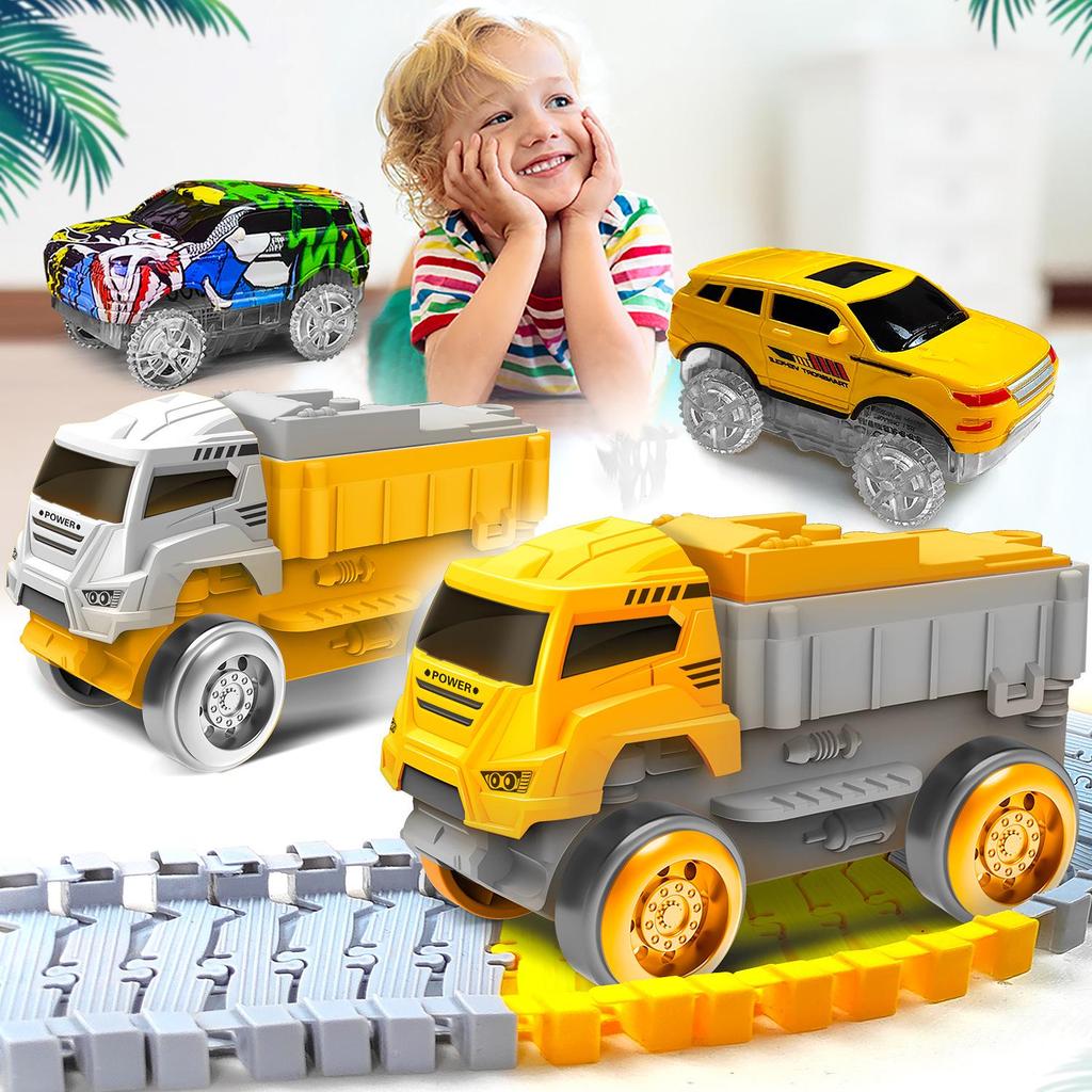 Children's Electric Engineering Track Car Set - Assembly Train Toy for Boys