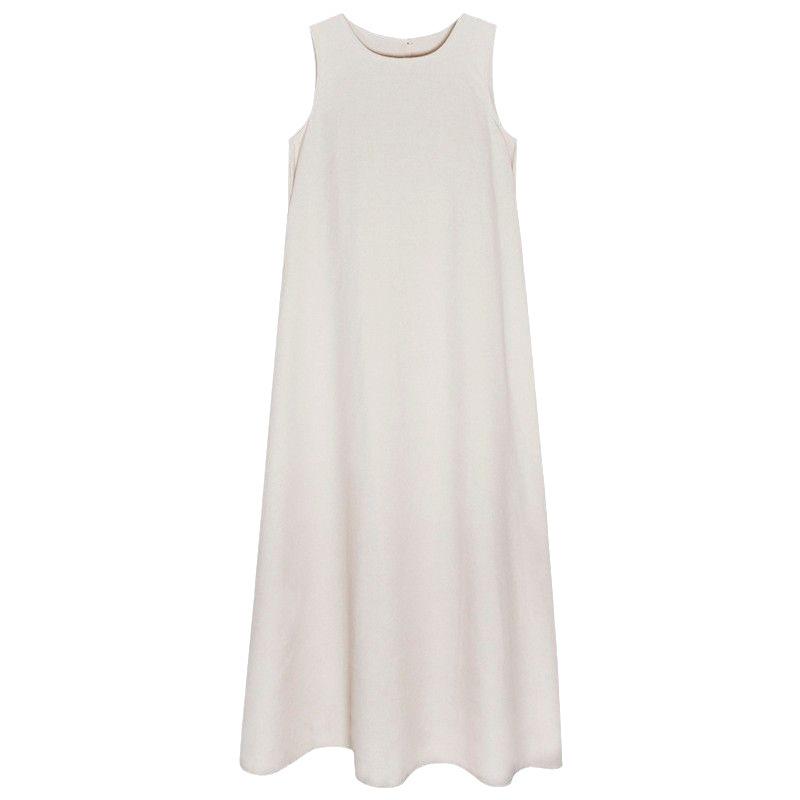 Women's Japanese & Korean Sleeveless Backless Summer Beach Dress: Loose Fit, Slimming Design