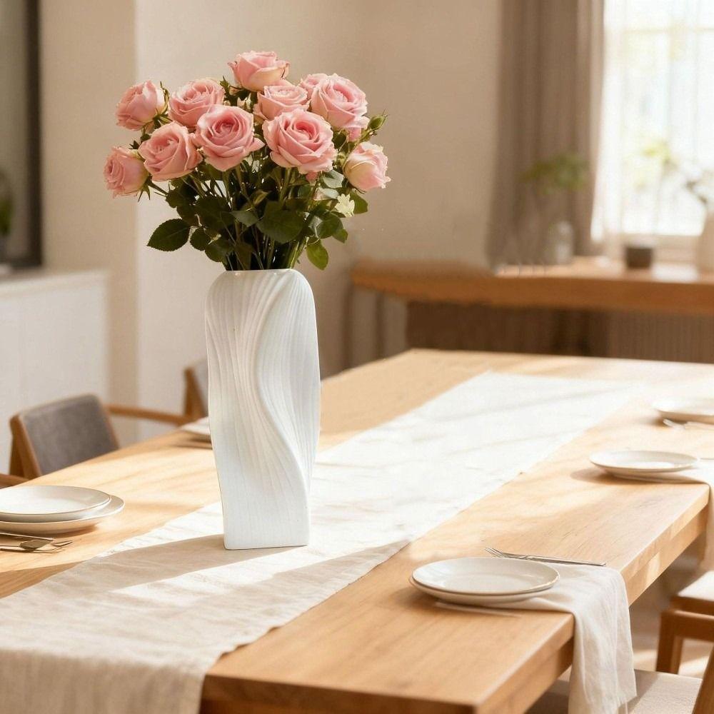 Home Decor Flower Vase Wave Pattern Irregular Vases Pots Hydroponic Bottle  Office Decoration