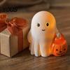 Holiday Ghost Ornament Halloween Holding Pumpkin Figurine, Spooky Statue with Decoration Night Light, Resin for Desk Tabletop Centerpiece