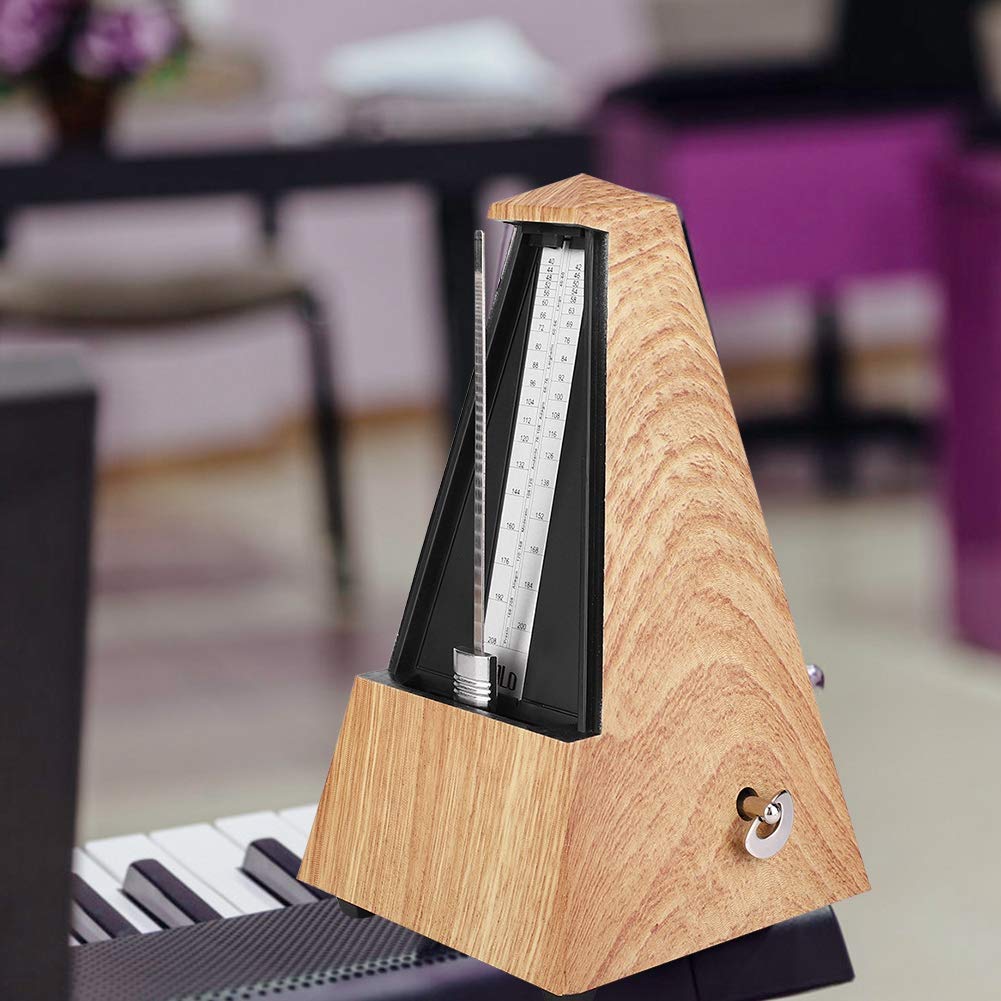 Jeffergarden Wooden Metronome Mechanical Pendulum Type 40-208bpm Piano Guitar Violin Bass Drums Red Wood Loud Volume Winding Mechanism