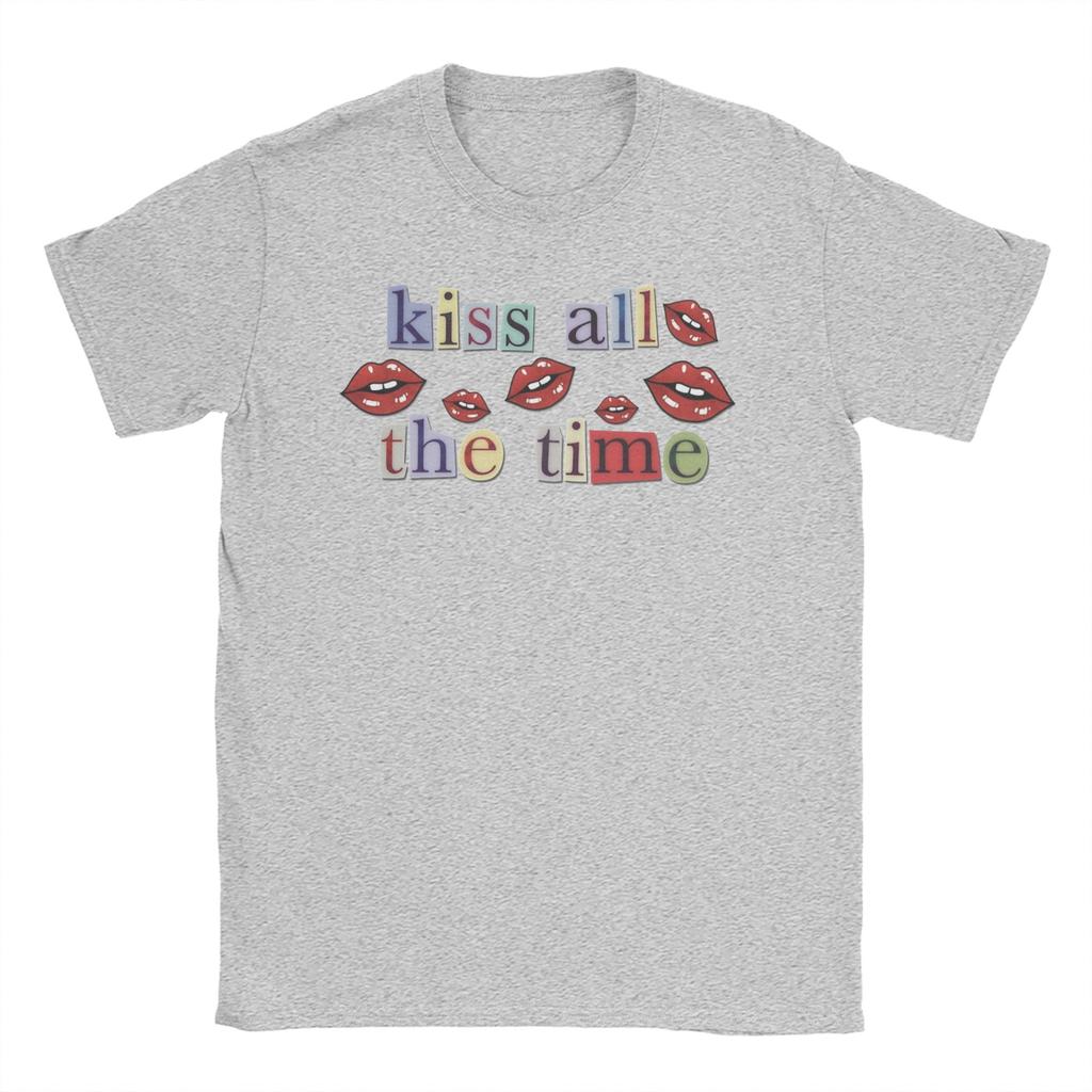 Kiss All The Time Harrys Art Sticker TShirts Unisex Women Styles Hipster 100 Cotton Tees Short Sleeve T Shirts Gift Idea Tops