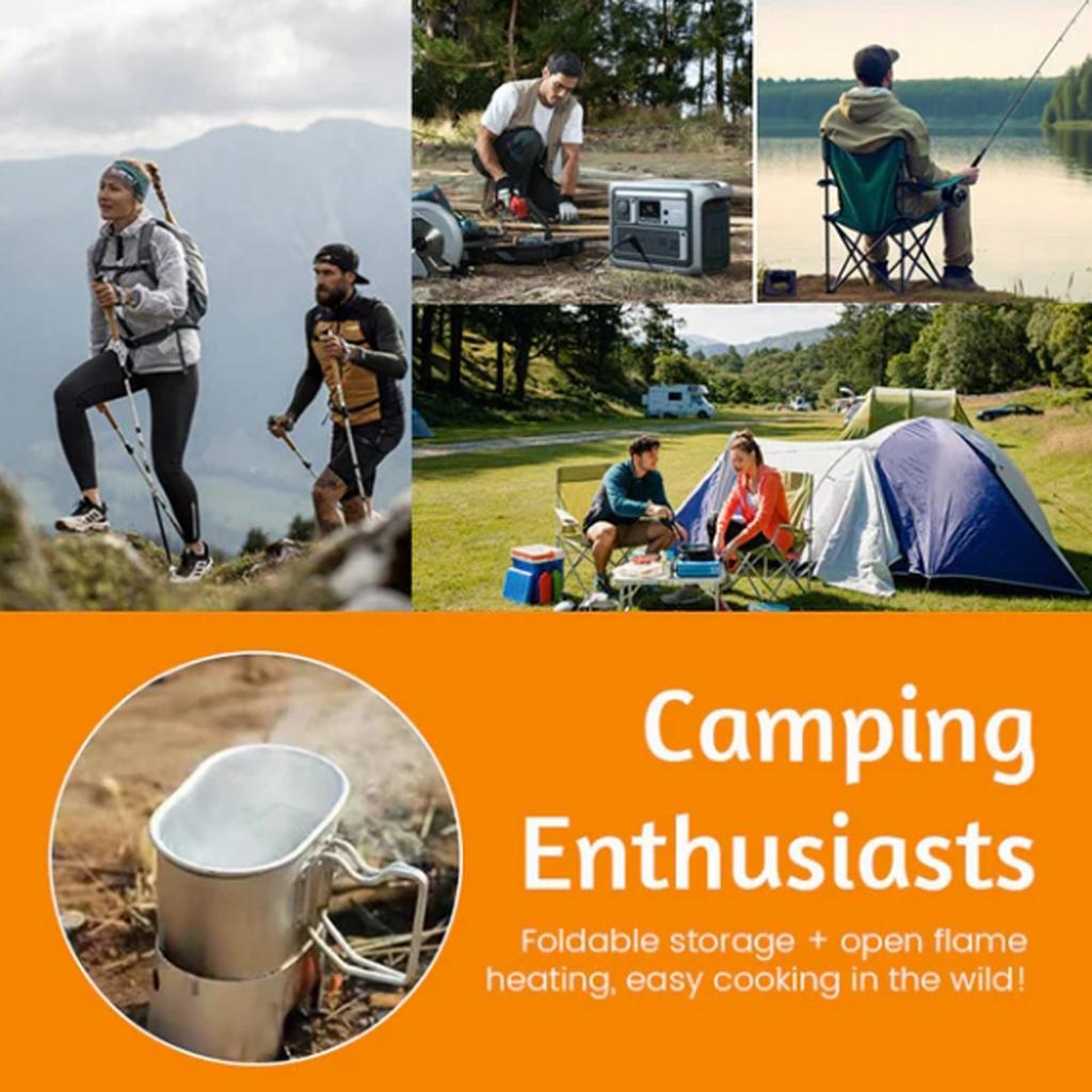 1pcs Stainless Steel Camping Pot Outdoor Food Container For Hiking Easy To Clean Suitable For Camping Picnic Backpacking Travel