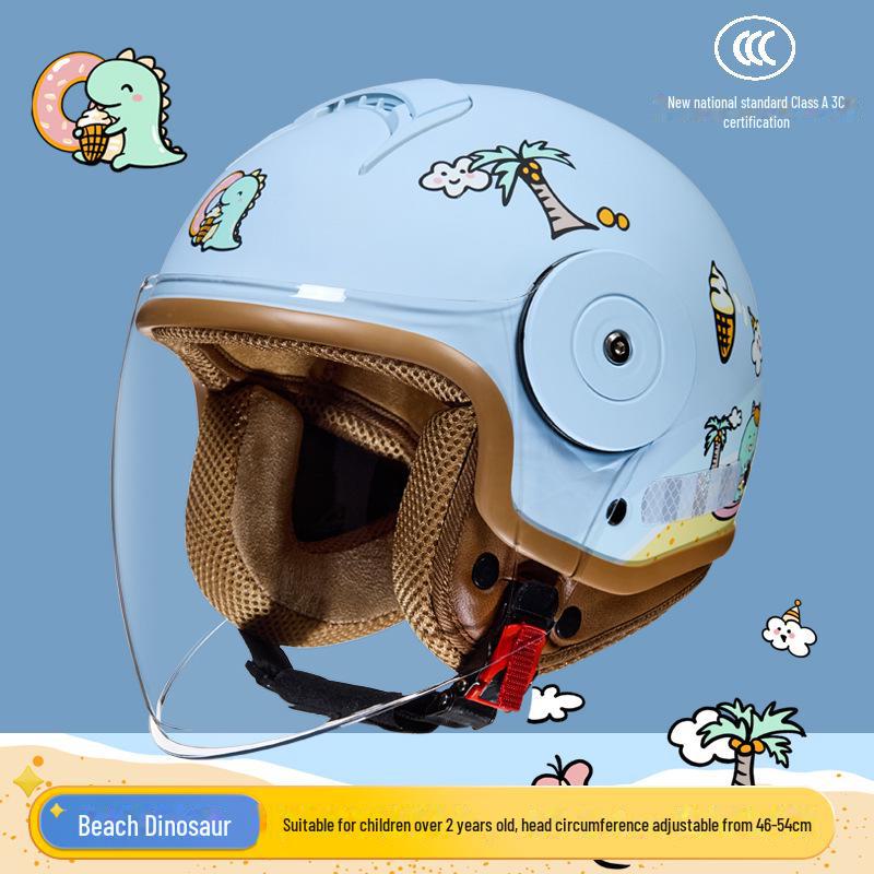 Kids' Motorcycle Helmet - Cartoon Design for All Seasons