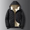 Mens Winter Cotton Coat Thicken Fleece Lining Stand Collar Parka Jacket Men Outerwear Casual Padded Hooded Jackets Windproof