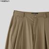 INCERUN Men Zipper Waist Casual Long Drop-crotch Pants Harem Trousers