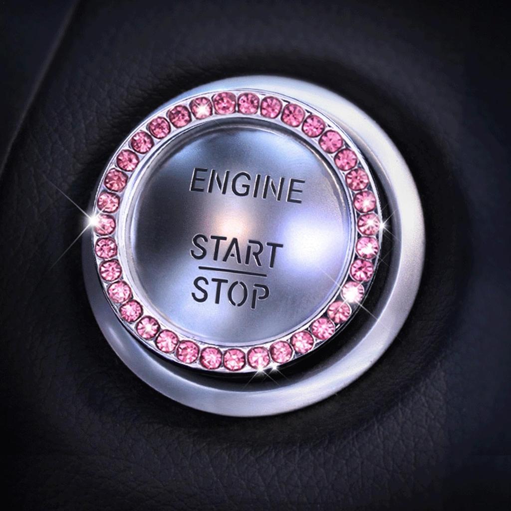 Start Stop Push Button Cover - Bling Blinker Starter Button Car Start with Adhesive
