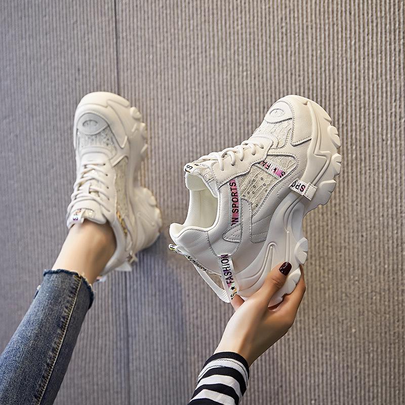 2021 Women's Lightweight Versatile Dad Sneakers - Trendy Thick-Sole Height-Boosting Casual Shoes