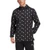 adidas SS22 Monocolore Logo Stampa Integrale Giacca con Cappuccio Manica Lunga Uomo Capispalla Nero HB6013