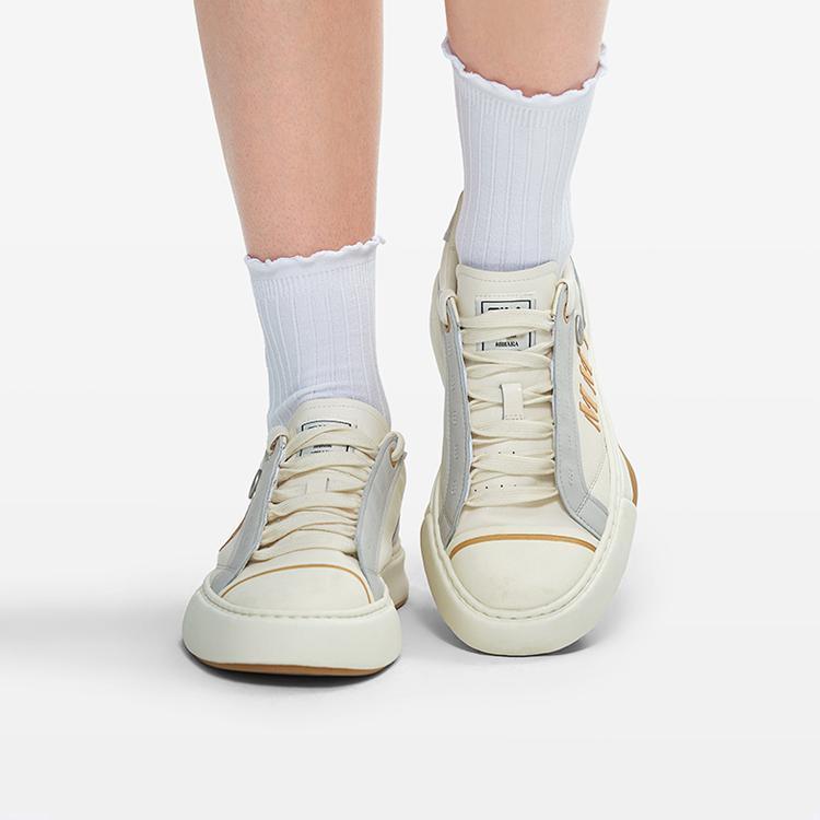 Mihara Yasuhiro X Fila FM-4 Fashion Durable Low-Top Skate Shoes Women sneaker Vanilla-Ice Antarctic-Gray F12W234209FVA