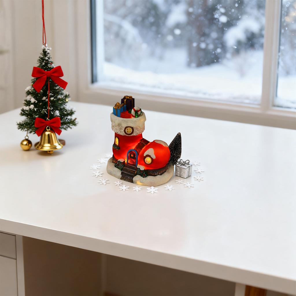 Glowing Gingerbread House With Lights - Animated Christmas Decoration For Indoor Festive Display