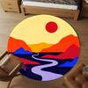 1pc Sunset Landscape Round Chair Mat Office Area Rug - Non-Slip, Floor Mat for Office, Bedroom, Ideal Home Decor Gift P0105001