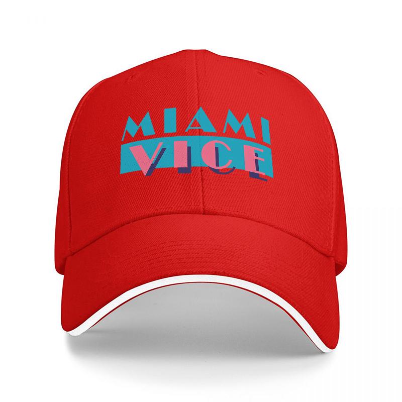

MIAMI VICE LOGO BASEBALL CAP RETRO STYLE BLACK HAT WITH COLORFUL TEXT DESIGN CLASSIC FIT FOR Unisex AND Women FASHION ACCESSORY Adjustable
