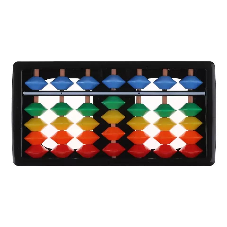 Toys 1Pc Montessori Plastic Maths Abacus Arithmetic 7 Digits Soroban Calculating Tool with Colorful Beads Children's Learning Educational