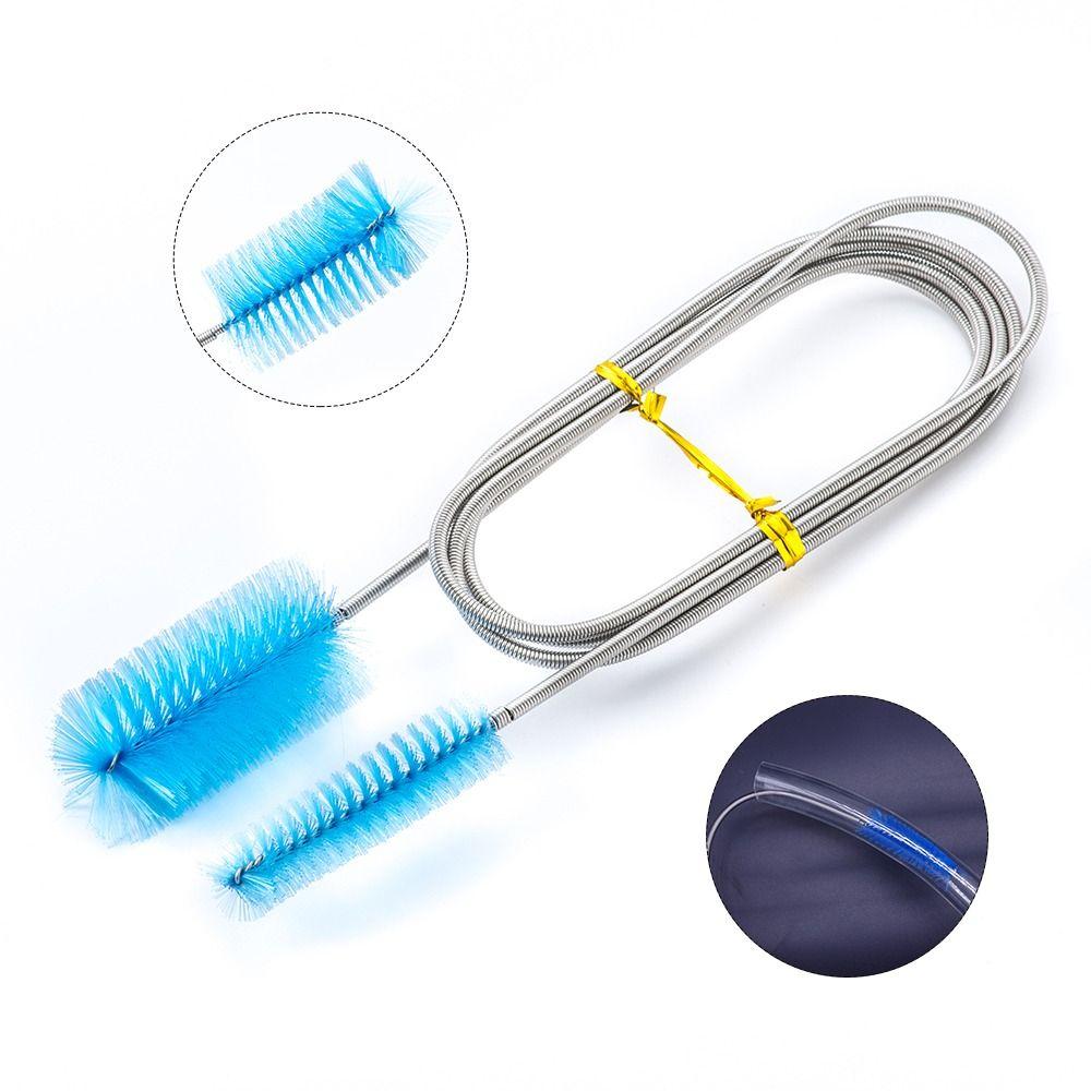 Stainless Steel 61" Pipe Brushes Blue Hose Cleaner Brush Metal Pipe Cleaner Brush  Fish Tank