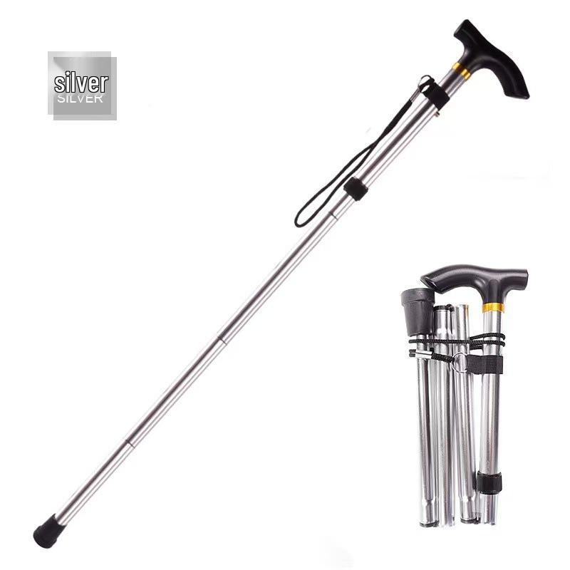 Telescopic Folding Trekking Poles: Five-section Walking Sticks for Climbing, Hiking, & Support for the Elderly.