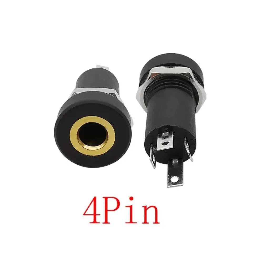3.5MM Audio Jack 3.5 mm 3/4 Pin 3.5mm Audio Jack 3/4 Pole Stereo Gold Plated Connector With Nut PJ392A 3.5 mm Headphone Female