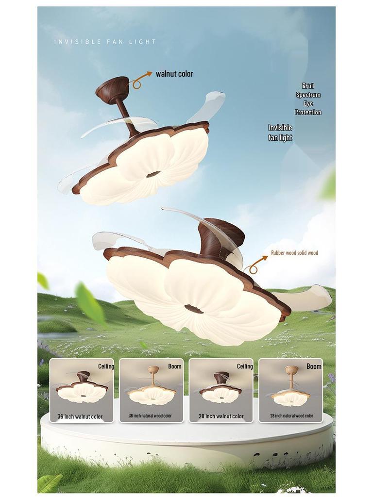 Retro French Creamy Ceiling Fan Light for Living Room, Dining Room, and Children's Bedroom