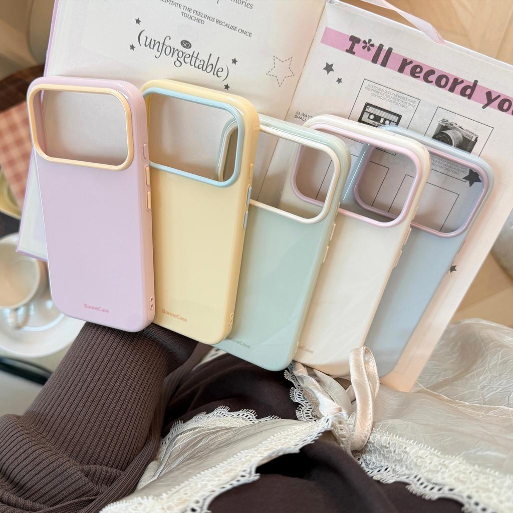 Simple color frame, suitable for Apple 17promax mobile phone case iphone16 fresh 15 anti-drop 14 soft cover 13