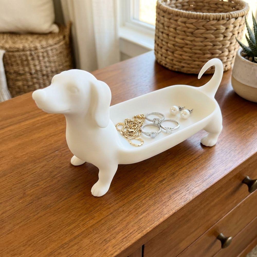 Minimalist Style Jewelry Catchall Dish Solid Color Sausage Dog Planter Bedroom