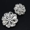 1pcs Metal Buttons Flower Rhinestone Clothing Button Shank For Wedding Invitation Ribbon Decorative DIY Sewing Accessories